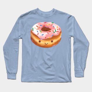 Happy Strawberry Frosted Donut Long Sleeve T-Shirt